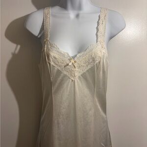 Vintage Sheer Elegance by Leggs Lace Slip Dress
